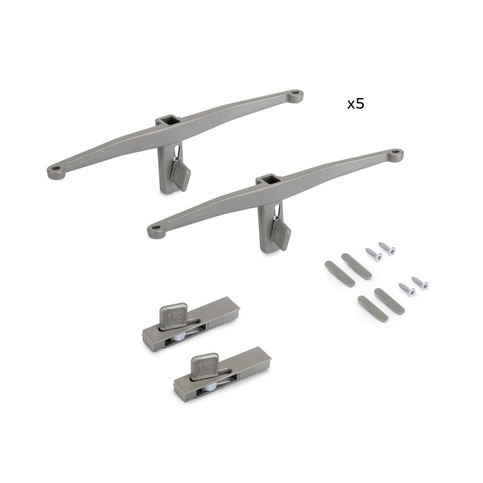 Emuca Lot de 5 consoles pour étagères en bois Zero, Gris pierre Emuca Lot de 5 consoles pour étagères en bois Zero, Gris pierre