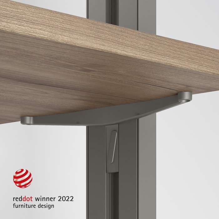 Emuca Lot de 5 consoles pour étagères en bois Zero, Gris pierre Emuca Lot de 5 consoles pour étagères en bois Zero, Gris pierre