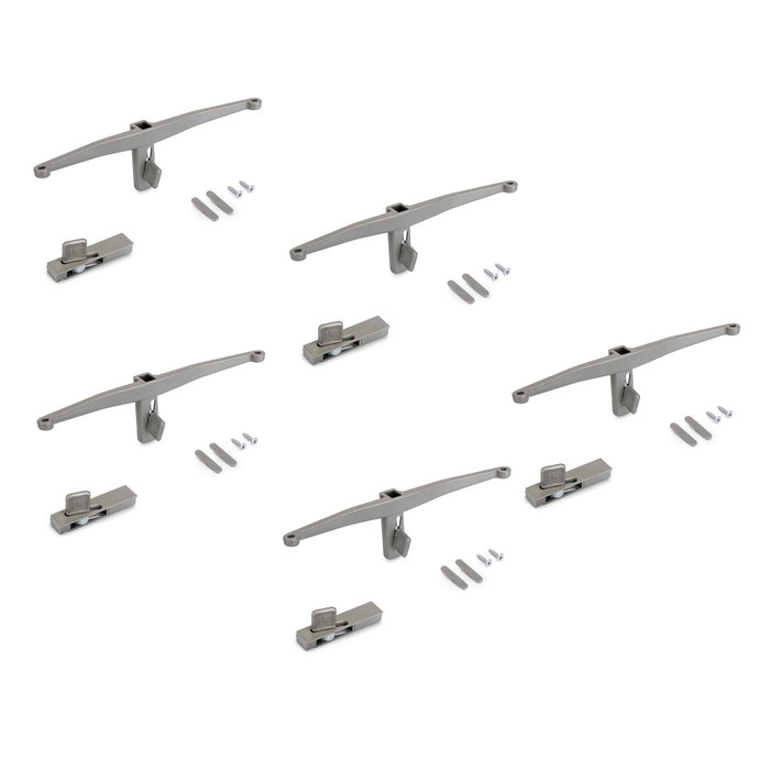 Emuca Lot de 5 consoles pour étagères en bois Zero, Gris pierre Emuca Lot de 5 consoles pour étagères en bois Zero, Gris pierre