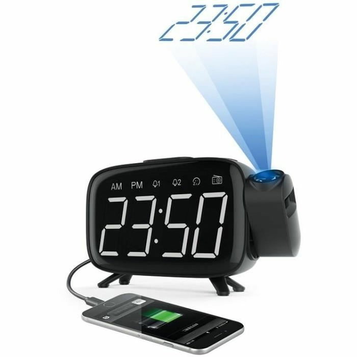 CGV CR-P10 Radio-réveil avec projection de l'heure et double alarme
