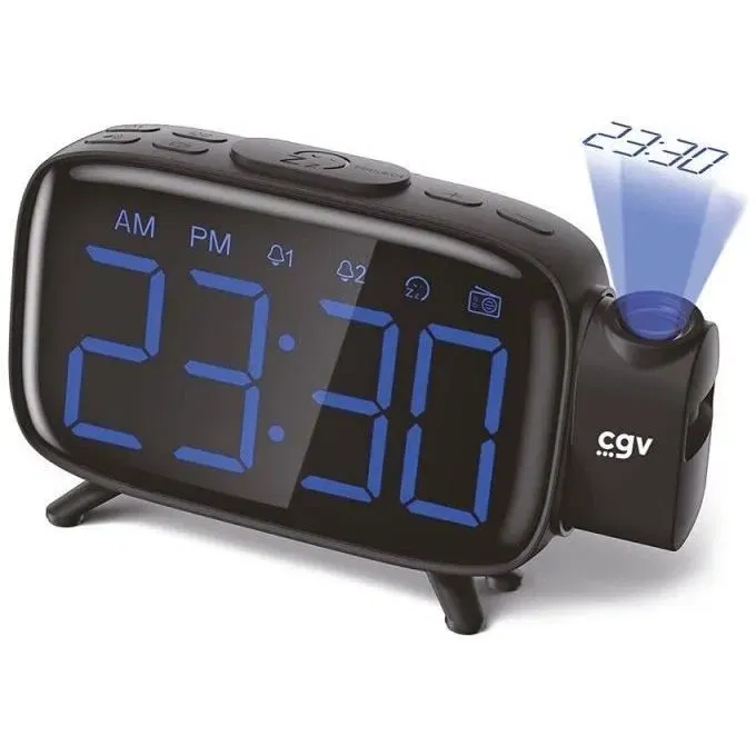 CGV CR-P10 Radio-réveil avec Projection de l'Heure au Plafond, Double Alarme, Radio FM, Écran LED, Minuterie de Sommeil, Gros Boutons pour Utilisation Facile CGV CR-P10 Radio-réveil avec Projection de l'Heure au Plafond, Double Alarme, Radio FM, Écran LED, Minuterie de Sommeil, Gros Boutons pour Utilisation Facile