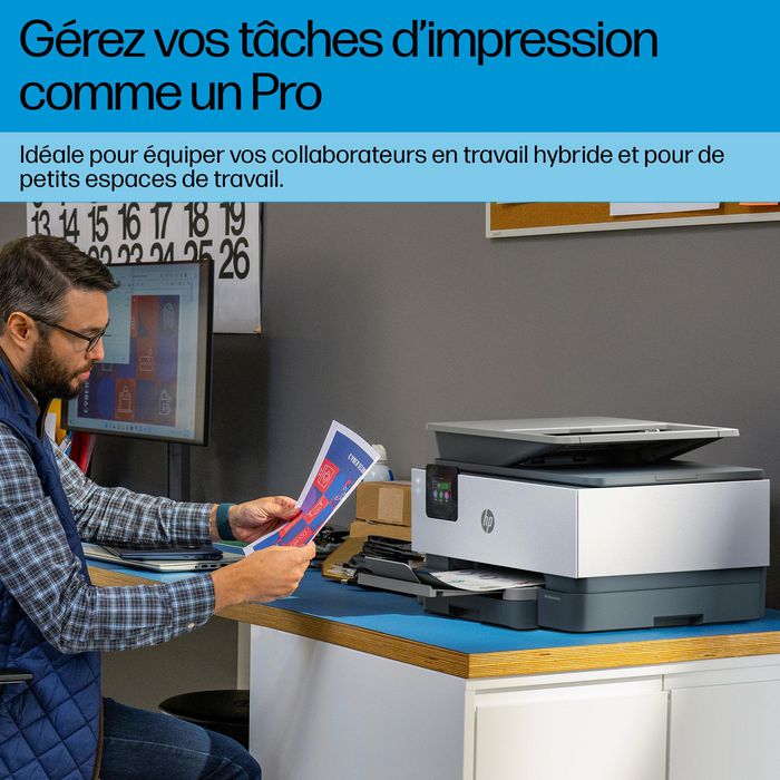 HP OfficeJet Pro 9120b - Imprimante multifonction couleur sans fil pour bureau - Impression, scan, copie, fax - Écran tactile - Chargeur automatique