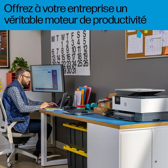 HP OfficeJet Pro 9120b - Imprimante multifonction couleur sans fil pour bureau - Impression, scan, copie, fax - Écran tactile - Chargeur automatique