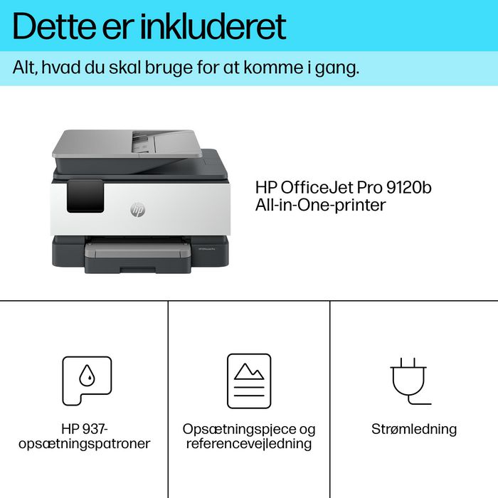 HP OfficeJet Pro 9120b - Imprimante multifonction couleur sans fil pour bureau - Impression, scan, copie, fax - Écran tactile - Chargeur automatique