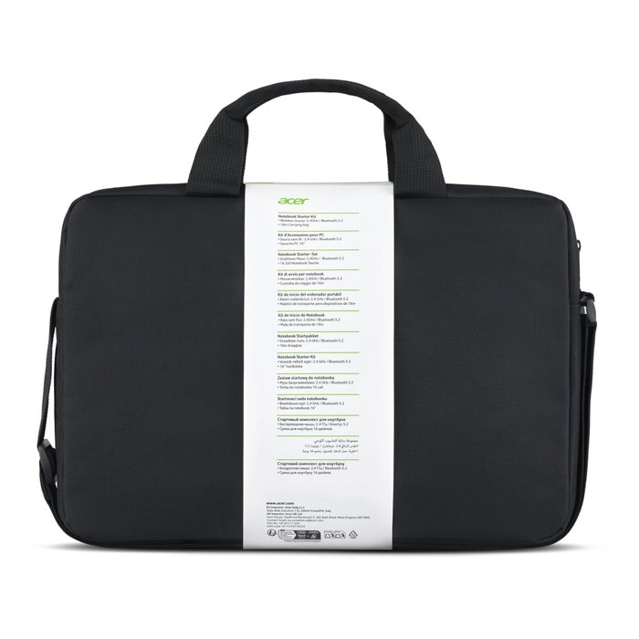 Acer Notebook Starter Kit Sacoche 16 pouces et Souris sans fil Noir