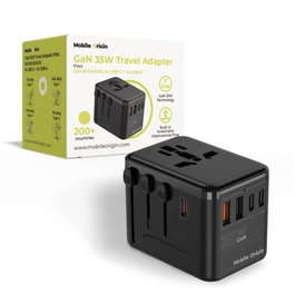 Mobile Origin Adaptateur de Voyage GaN 35W PW4 EU/UK/US/AUS (3C+2A)