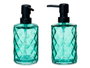 Berilo Distributeur de Savon Bleu Vert Diamant 360 ml Cristal et Plastique 9x18x7 cm (Set de 12)