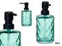 Berilo Distributeur de Savon Bleu Vert Diamant 360 ml Cristal et Plastique 9x18x7 cm (Set de 12)