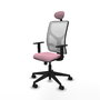 Piqueras y Crespo Chaise de Bureau Motilla Rose et Blanc avec Appui-tête