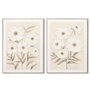 Home ESPRIT Lot de 2 Toiles Fleurs Shabby Chic Blanc Beige 92 x 4,5 x 122 cm