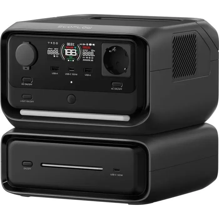 EcoFlow - RIVER 3 Max - Batterie de démarrage et d'alimentation de secours - Système ASI - Capacité extensible - Inclut batterie supplémentaire EB300 (286Wh) EcoFlow - RIVER 3 Max - Batterie de démarrage et d'alimentation de secours - Système ASI - Capacité extensible - Inclut batterie supplémentaire EB300 (286Wh)