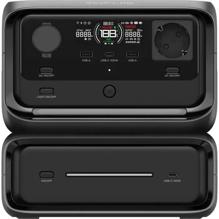 EcoFlow - RIVER 3 Max - Batterie de démarrage et d'alimentation de secours - Système ASI - Capacité extensible - Inclut batterie supplémentaire EB300 (286Wh) EcoFlow - RIVER 3 Max - Batterie de démarrage et d'alimentation de secours - Système ASI - Capacité extensible - Inclut batterie supplémentaire EB300 (286Wh)