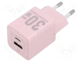 VENTION Chargeur USB 30W Rose GaN avec USB A et USB C PD 3.0