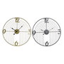 Horloge Murale DKD Home Decor Noir Doré Métal Moderne 45 x 3 x 45 cm (2 Unités)