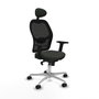 Piqueras y Crespo Chaise de Bureau avec Appui-tête Jorquera 2D086N1 Noir