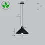 Lampe Suspendue Colt Noir/Noir/Noir Compatible LED E27 Design Moderne et Ajustable