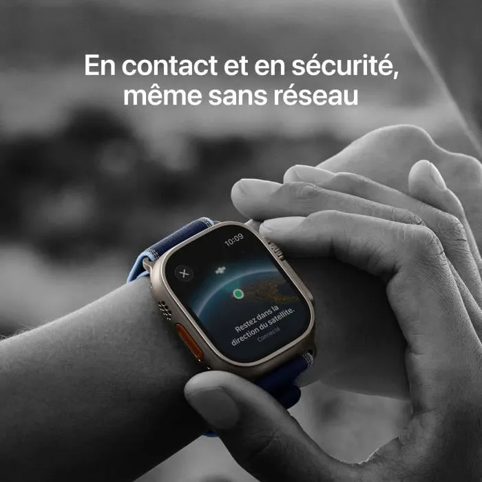 Apple Watch Ultra 3 GPS + Cellular 49 mm Boîtier Titane Noir Bracelet Alpine Loop Noir
