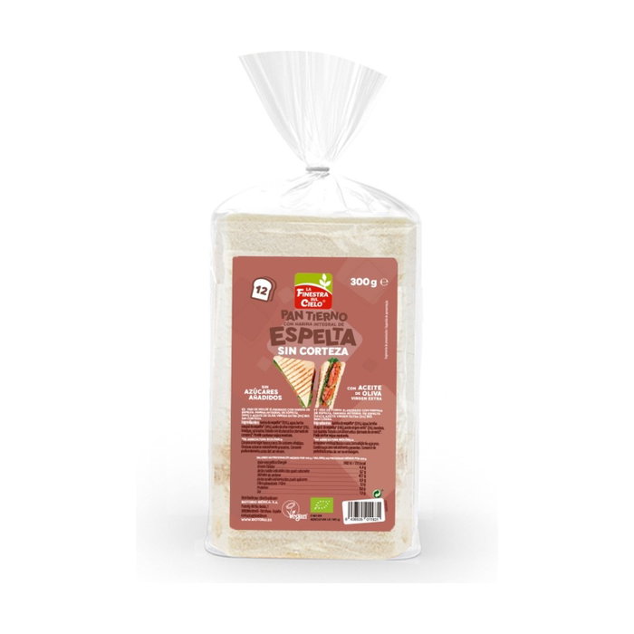 La Finestra sul Cielo Pain de mie à l'épeautre BIO sans croûte 300g