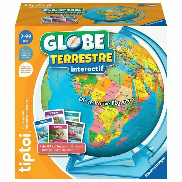 Ravensburger Globe Terrestre Interactif tiptoi® avec 200 cartes
