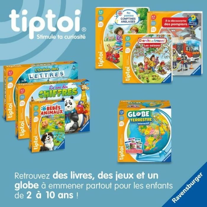 Ravensburger Globe Terrestre Interactif tiptoi® avec 200 cartes