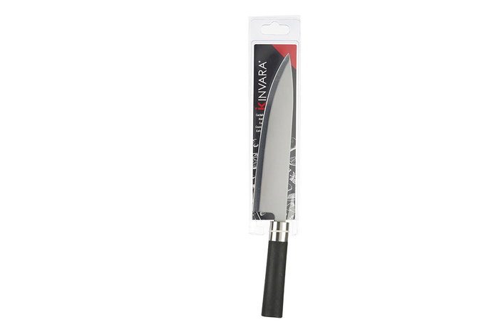 Kinvara Grand Couteau Acier Mince Lame 21.5 cm Poignée Noire 33.5x5x2 cm (Set de 24)