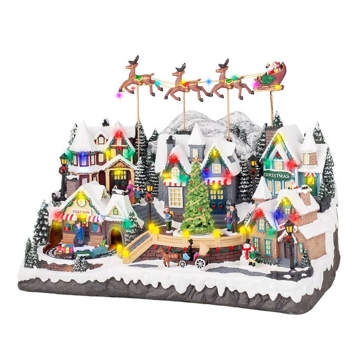 Lumineo Scène de Noël avec LED, mouvement et musique Lumineo Scène de Noël avec LED, mouvement et musique