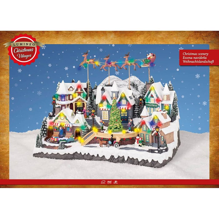 Lumineo Scène de Noël avec LED, mouvement et musique Lumineo Scène de Noël avec LED, mouvement et musique