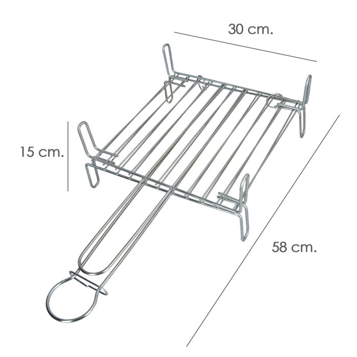 SATURNIA Grille barbecue double Nº 2 30x30 cm chromée SATURNIA Grille barbecue double Nº 2 30x30 cm chromée