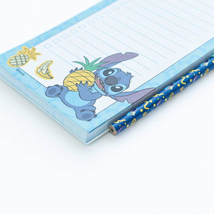 ERIK - Bloc-notes aimanté Stitch Disney - Format 21x10 cm avec 65 feuilles séparables et 2 aimants