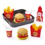 Ecoiffier Chef Plateau de Jeu Hamburger en Bois pour Enfants dès 18 Mois - 2 Hamburgers, Frites, Boissons et Ketchup - Fabriqué en France (20 x 9 x 20 cm)