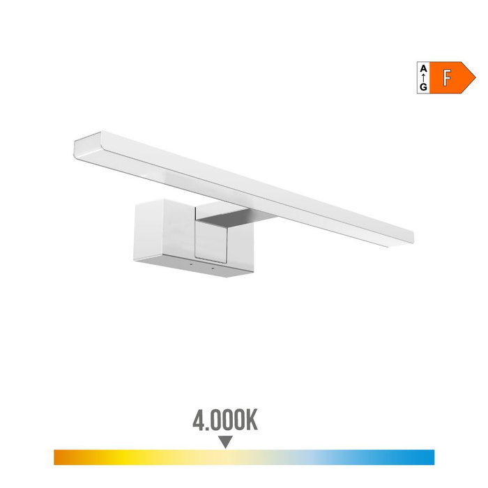 Edm Lampe LED murale ou miroir 6W 4000K 600lm Lumière du jour IP44 30x12,8x5,10cm Edm Lampe LED murale ou miroir 6W 4000K 600lm Lumière du jour IP44 30x12,8x5,10cm