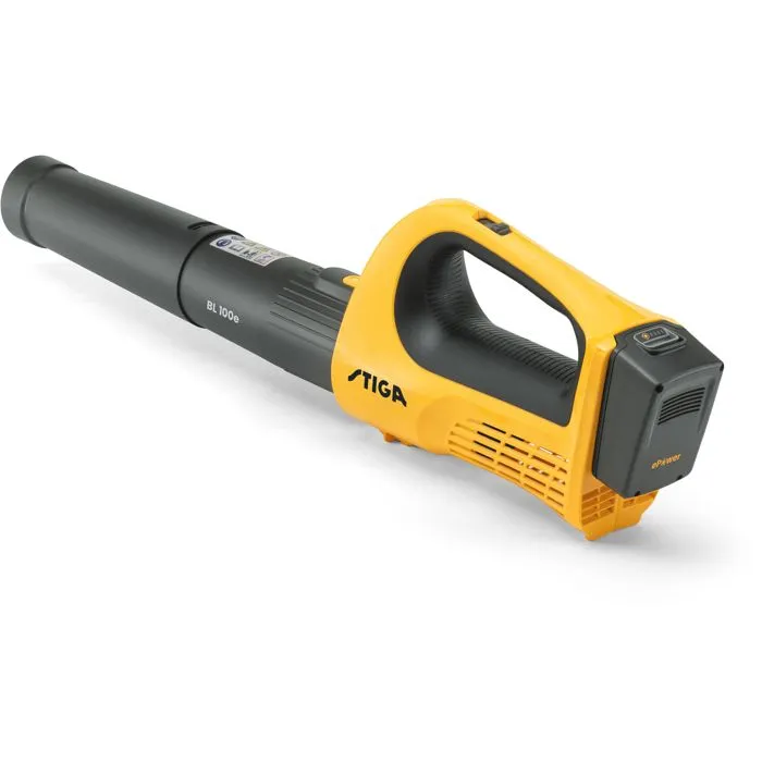 Stiga BL 100e Kit - Souffleur de jardin sans fil sur batterie 20V 4Ah, jusqu'à 40 min d'autonomie, vitesse variable 115 km/h, léger 2.1 kg, avec poignée ergonomique
