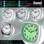 SAMI Réveil analogique silencieux LED vert argent