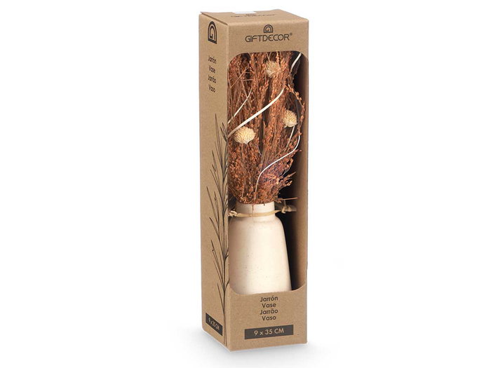 GIFTDECOR Lot de 12 Vases Hauts Assortis Naturel + Ocre
