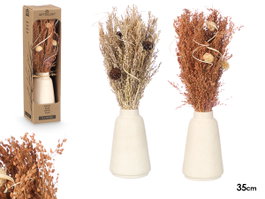 GIFTDECOR Lot de 12 Vases Hauts Assortis Naturel + Ocre