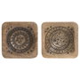 Home ESPRIT Vide-poches Marron Bois de manguier 9,5 x 9,5 x 2 cm (2 Unités)