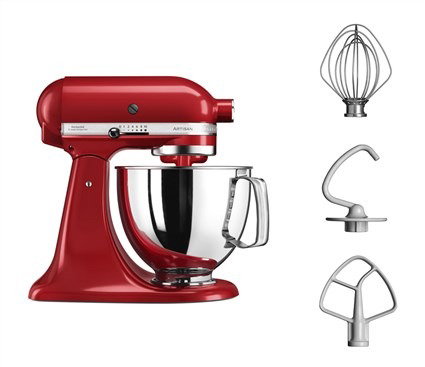 Kitchenaid Robot Pâtissier Artisan 5KSM125 EER, 4,8 litres, Rouge, Mélangeur Planétaire, Moteur à Transmission Directe, avec Bol en Acier Inoxydable et Accessoires Kitchenaid Robot Pâtissier Artisan 5KSM125 EER, 4,8 litres, Rouge, Mélangeur Planétaire, Moteur à Transmission Directe, avec Bol en Acier Inoxydable et Accessoires