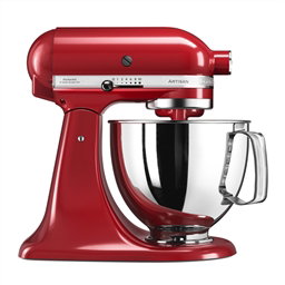 Kitchenaid Robot Pâtissier Artisan 5KSM125 EER, 4,8 litres, Rouge, Mélangeur Planétaire, Moteur à Transmission Directe, avec Bol en Acier Inoxydable et Accessoires