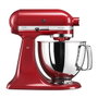 Kitchenaid Robot Pâtissier Artisan 5KSM125 EER, 4,8 litres, Rouge, Mélangeur Planétaire, Moteur à Transmission Directe, avec Bol en Acier Inoxydable et Accessoires