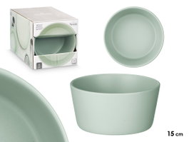 VESSIA Plat creux lisse vert 15 cm