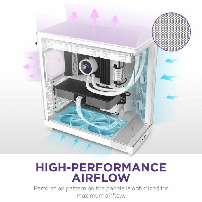 NZXT H6 Flow Boîtier Moyen Tour Blanc