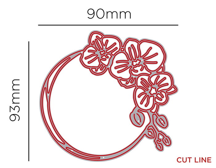 Misskuty Set de 3 emporte-pièces fins ZAG Couronne avec orchidée et fleurs Misskuty Set de 3 emporte-pièces fins ZAG Couronne avec orchidée et fleurs