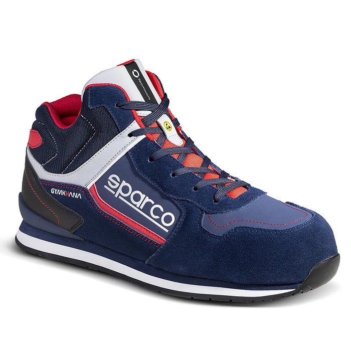 Sparco S0753643BMRS - Chaussure de sécurité S3 ESD Gymkhana-H taille 43, couleur bleu marine et rouge, pour atelier et paddock