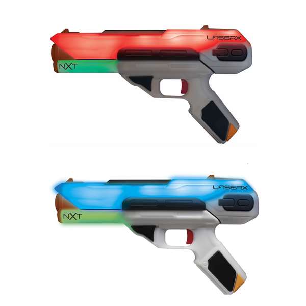Bizak Laserx Next Level Pack Double - Blaster Laser avec 2 Modes de Tir et Écran Énergétique - Jouet pour Enfants dès 6 Ans