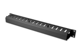 Digitus Passe-câbles 1U pour rack 19", plaque arrière amovible, en acier, couleur noire RAL 9005