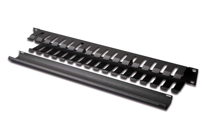 Digitus Passe-câbles 1U pour rack 19", plaque arrière amovible, en acier, couleur noire RAL 9005
