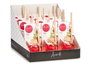 ACORDE Mikado 50 ml avec tige Fraise en verre, rotin, bois et plastique rouge 7x17x5 cm (Set de 12)