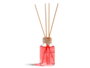 ACORDE Mikado 50 ml avec tige Fraise en verre, rotin, bois et plastique rouge 7x17x5 cm (Set de 12)