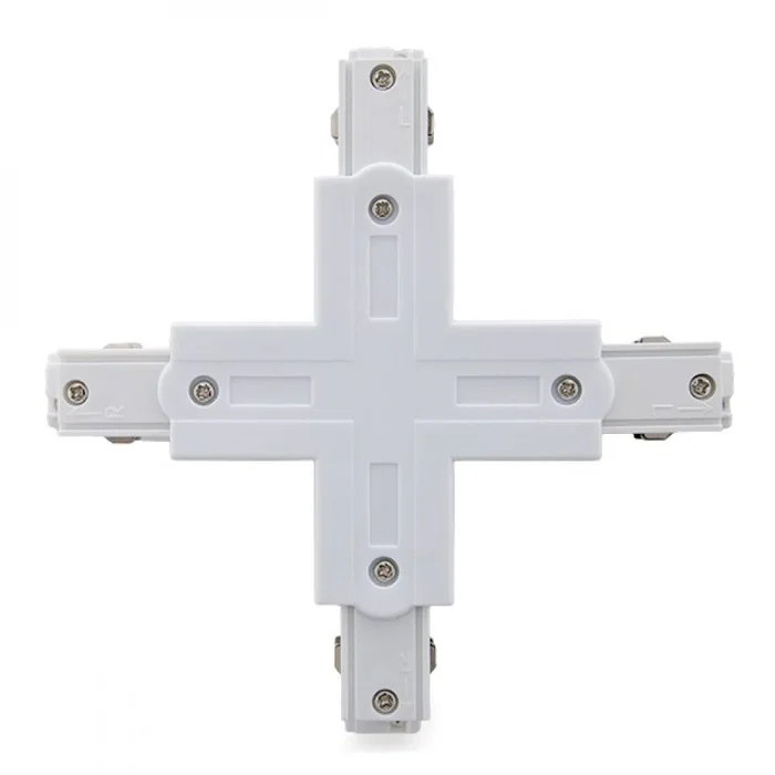 Connecteur + Rail Triphasé Blanc