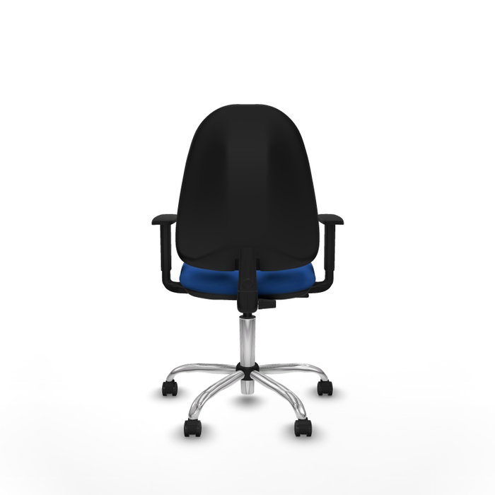 PIQUERAS Y CRESPO Chaise de bureau Algarra, simili cuir bleu, base chromée